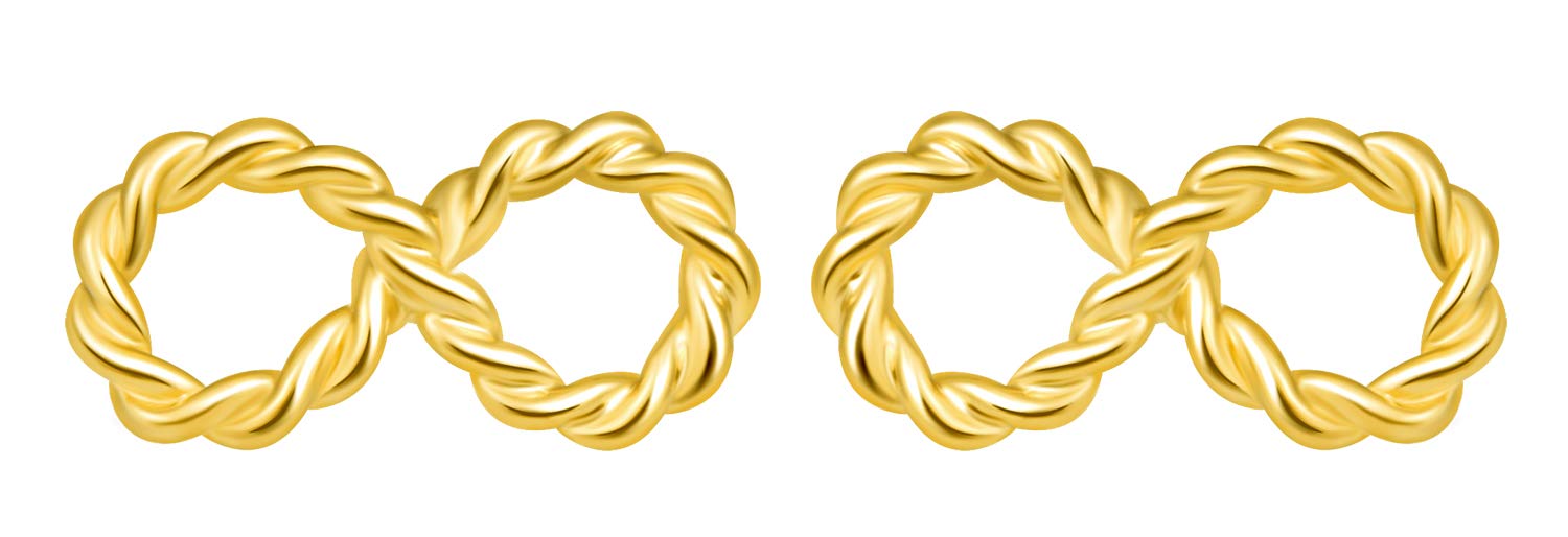 INFINIONLY Orecchini Infinito Mini in Argento 925 Gold a Perno