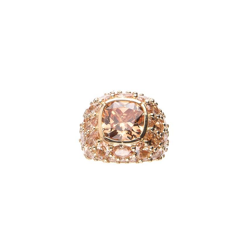Chic Ad Hoc Anelli Anello fascia bombata argento topazio champagne