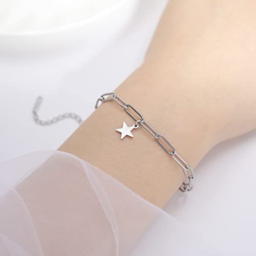 EUEAVAN Stella bracciale acciaio inox con clip personalizzata