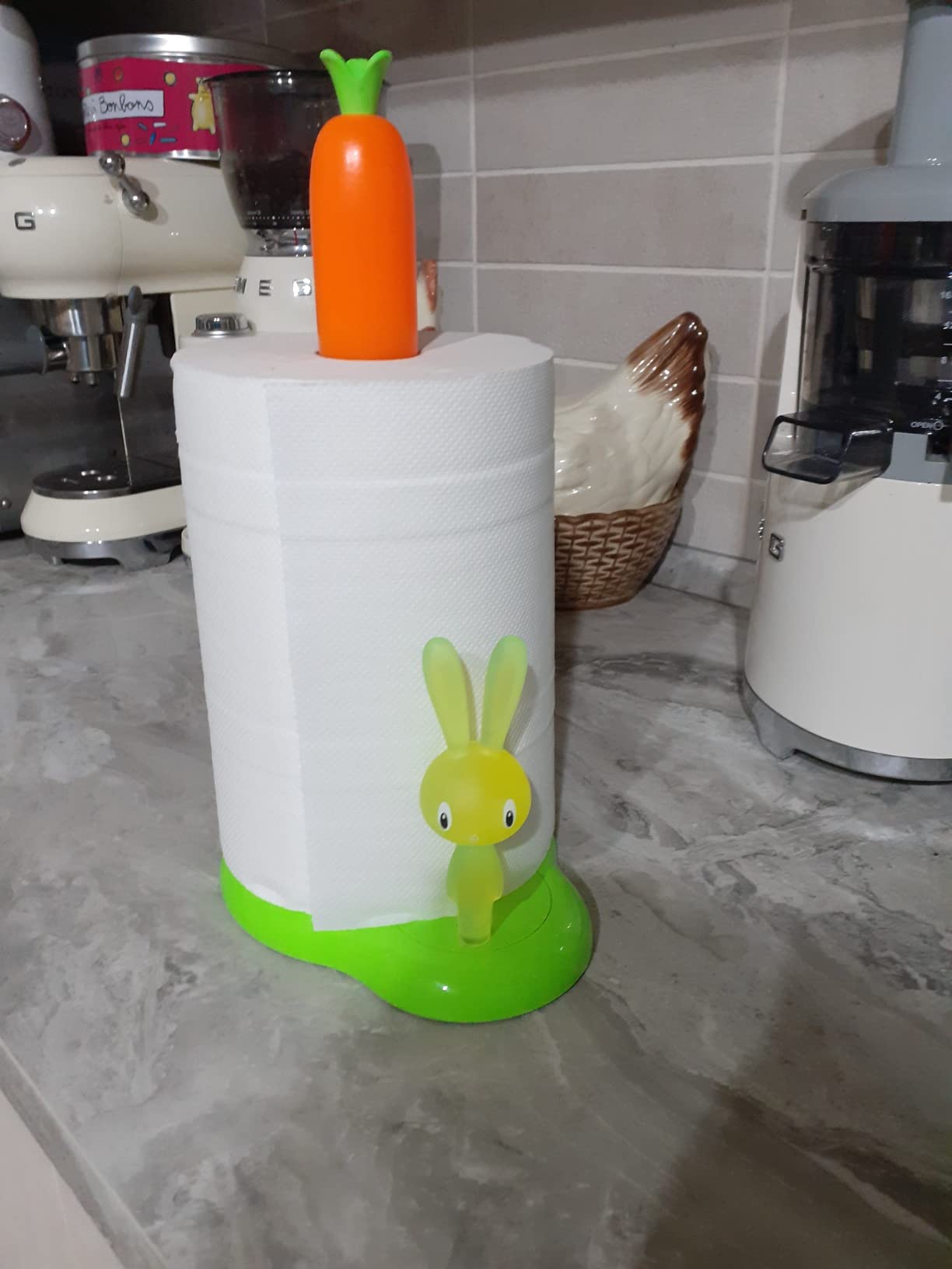 Alessi Bunny&Carrot ASG42/H Portarotolo Cucina Verde 34 cm
