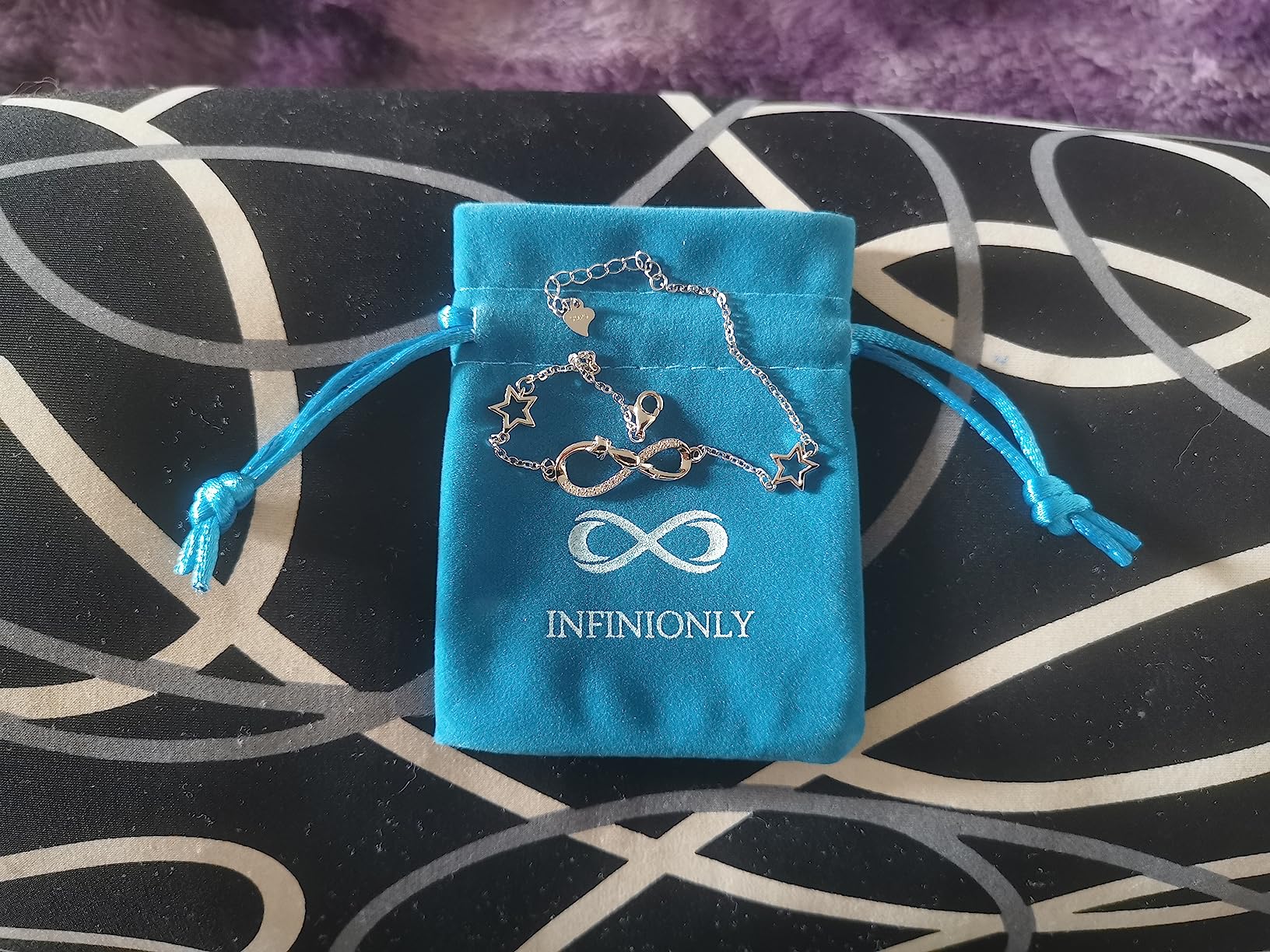 INFINIONLY bracciale argento 925 gatto cuore zirconi A-cuore