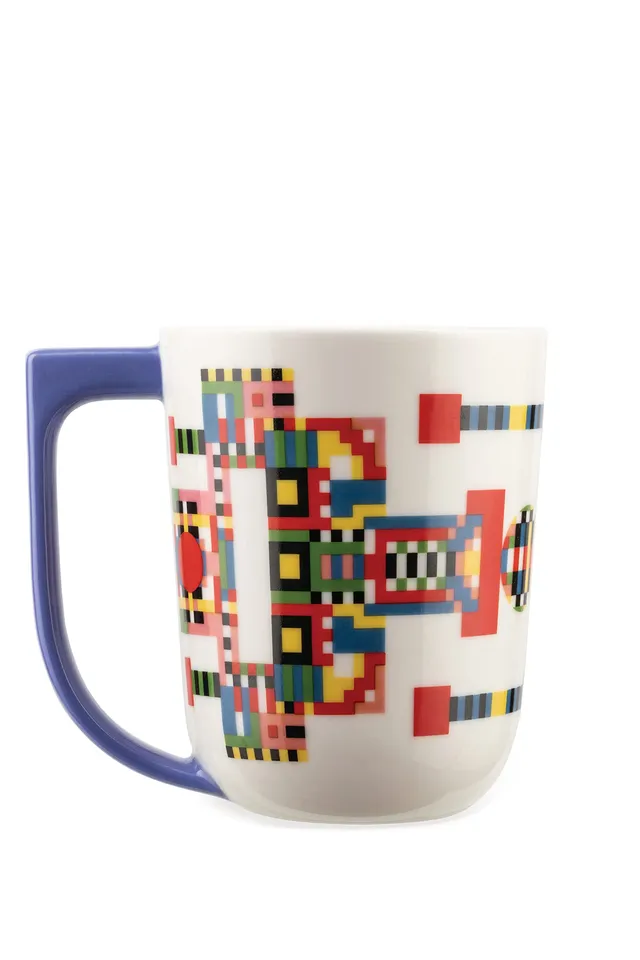 Alessi Holyhedrics ESA09 2 mug porcellana 40 cl decorata