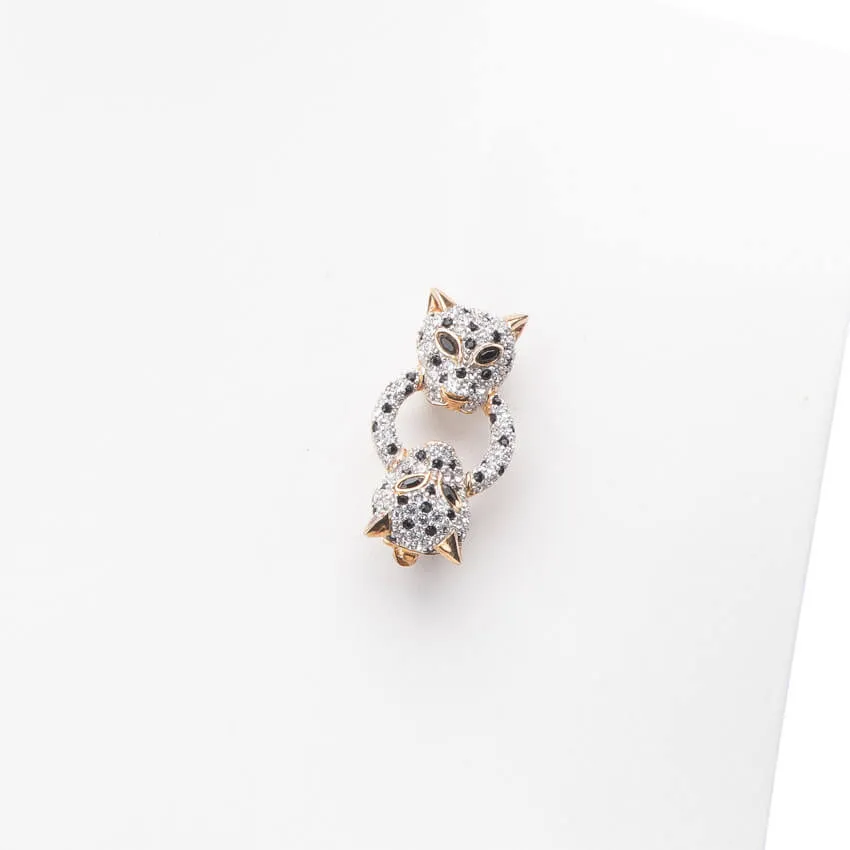Chic Ad Hoc Spilla Classica Pantera Argento Zirconi