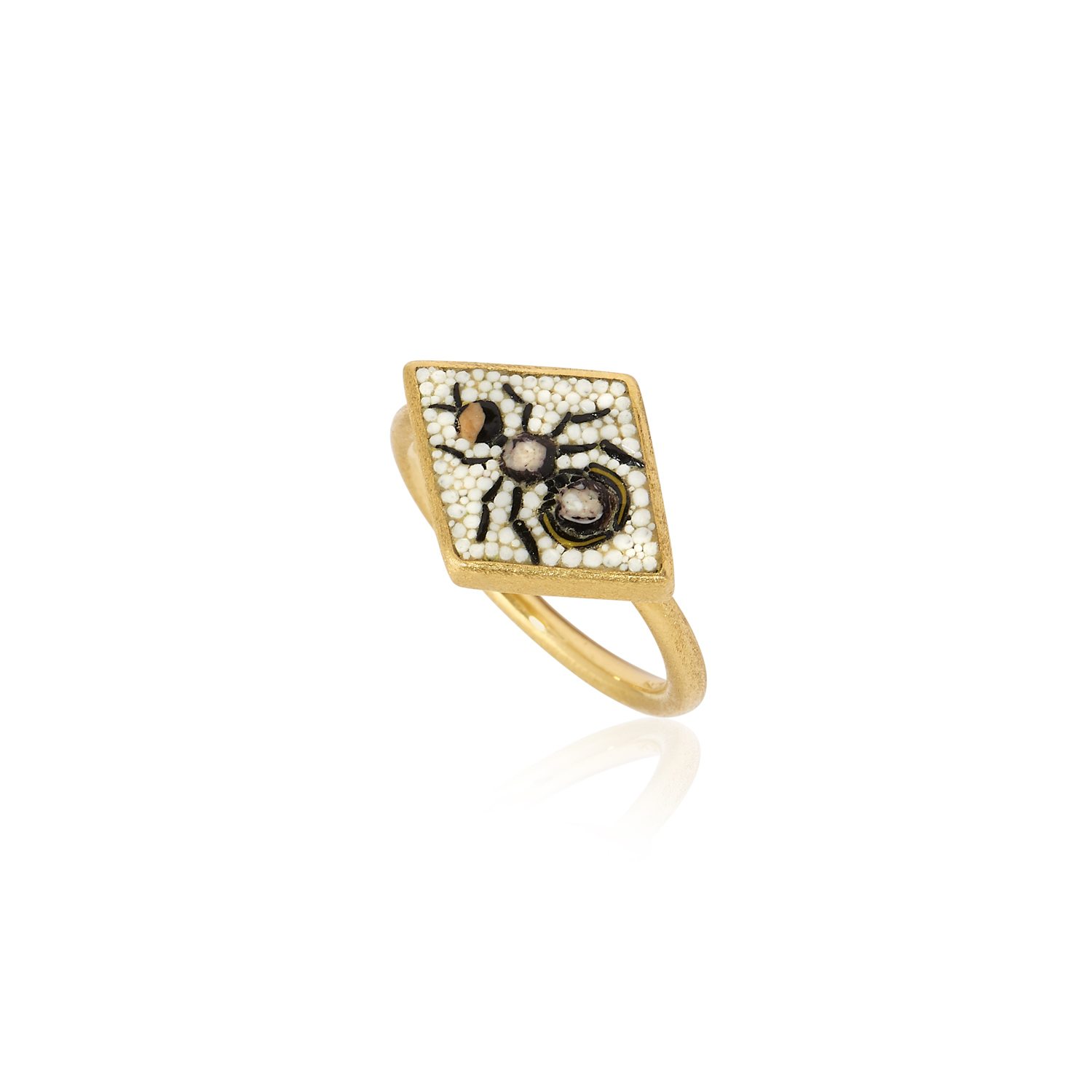 Le Sibille Ant Anello oro giallo 18 kt mosaico romano