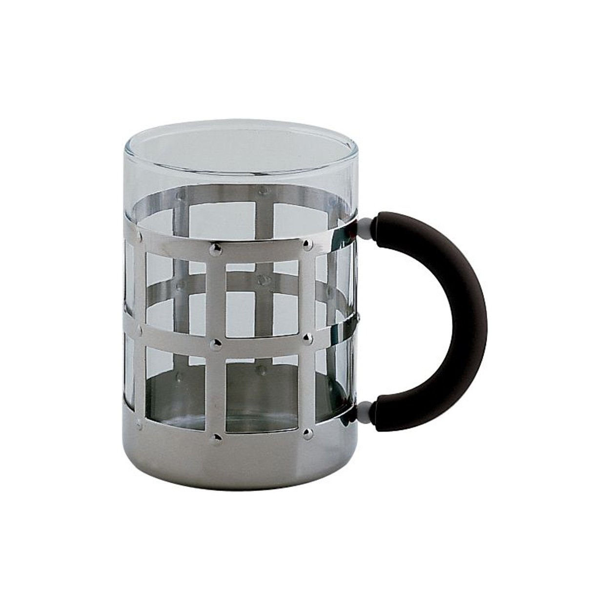 ALESSI DOMENICO Tavola mug acciaio vetro azzurro 35cl