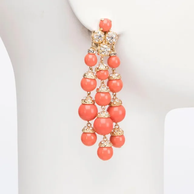 Chic Ad Hoc Orecchini Orecchino a Clip Corallo Oro