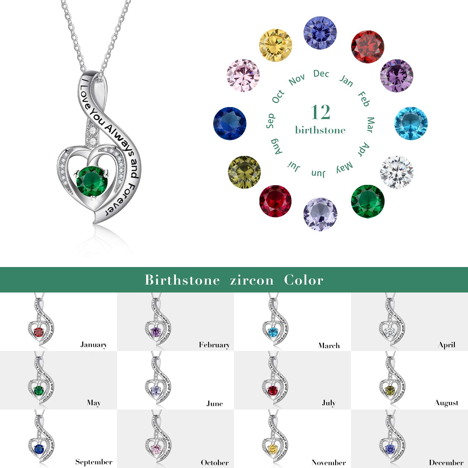 Jessemade Gioielli Collana Argento 925 Cuore Zirconi Regalo Mamma