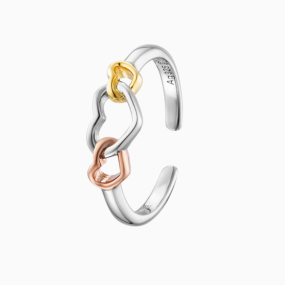 Engelsrufer With Love anello argento 925 tricolore 3 cuori