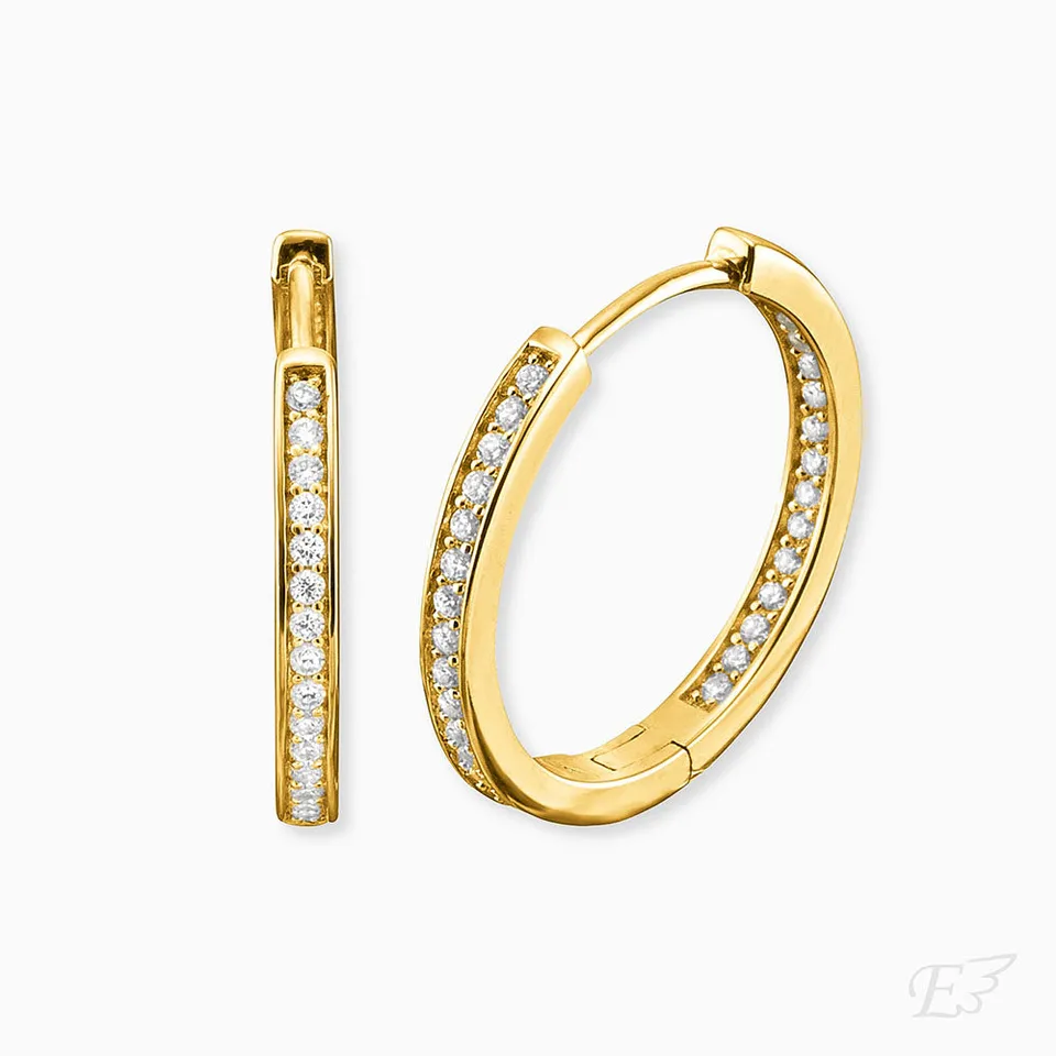 Engelsrufer Lisa Gold Creole Argento 925 con Zirconia