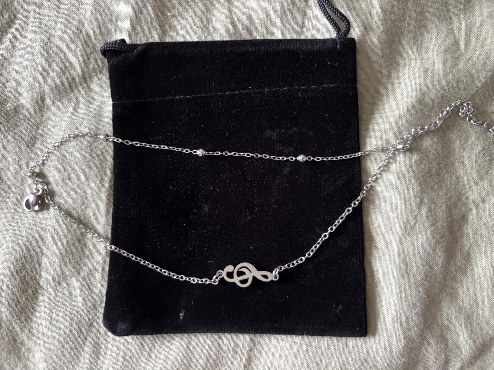 EUEAVAN Bracelets Braccialetto musica argento multistrato