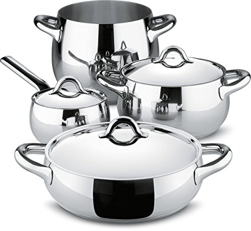 Alessi Mami SG100S7 set pentole acciaio 24 cm argento