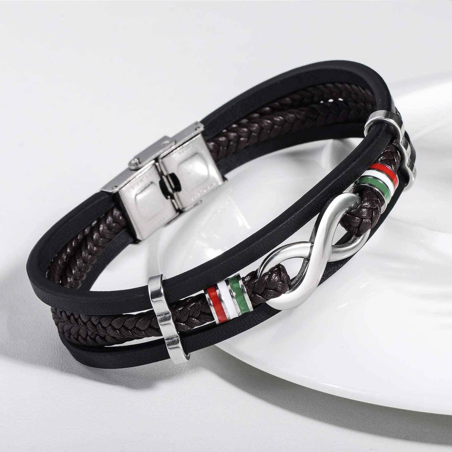 INFINIONLY Fashion Bracelets bracciale uomo pelle infinito