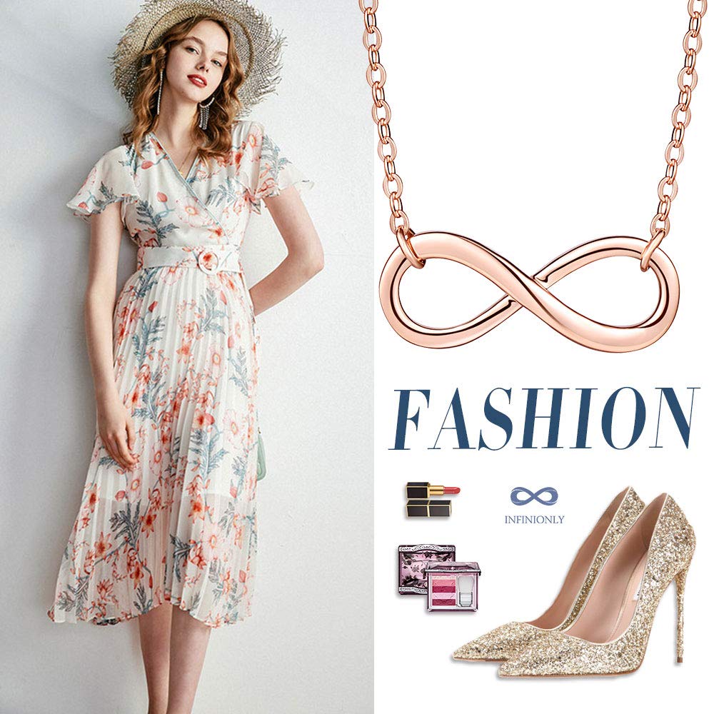 Infinionly Fashion Collana Infinito Argento 925 Oro Rosa