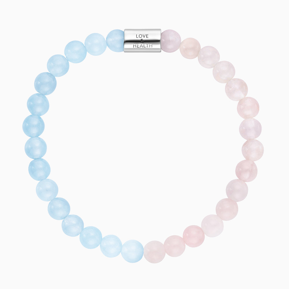 Engelsrufer Bracciale S Quarzo Rosa Agata Blu Argento