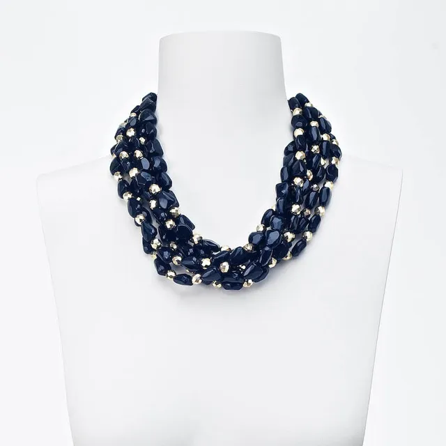 Chic Ad Hoc Collana girocollo multifili nero oro