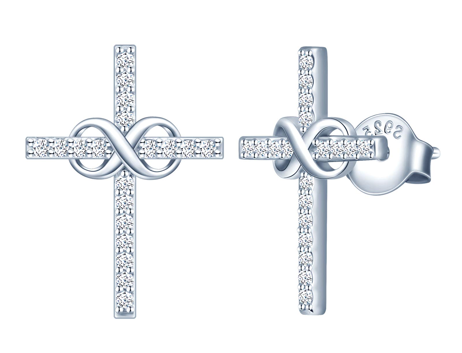 INFINIONLY Fashion Necklaces collana Silver-necklace croce