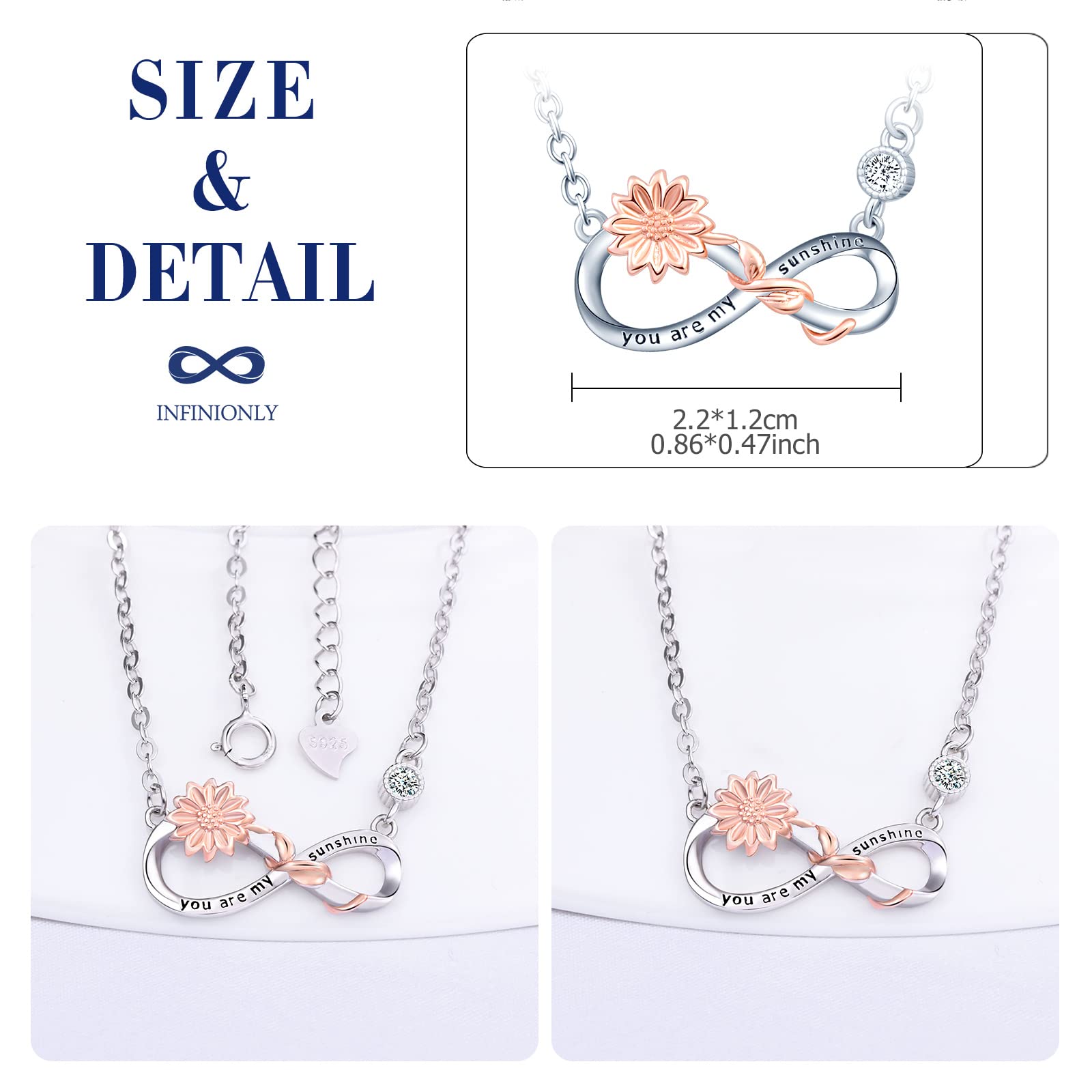 INFINIONLY collana infinito fiore bicolore argento B-collane