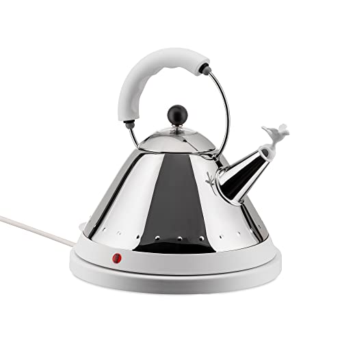 Alessi MG32 W bollitore elettrico bianco uccellino acciaio