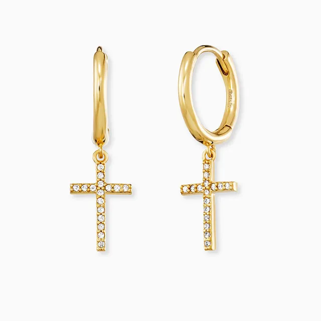 Engelsrufer Ohrringe orecchini cerchio croce oro zirconia
