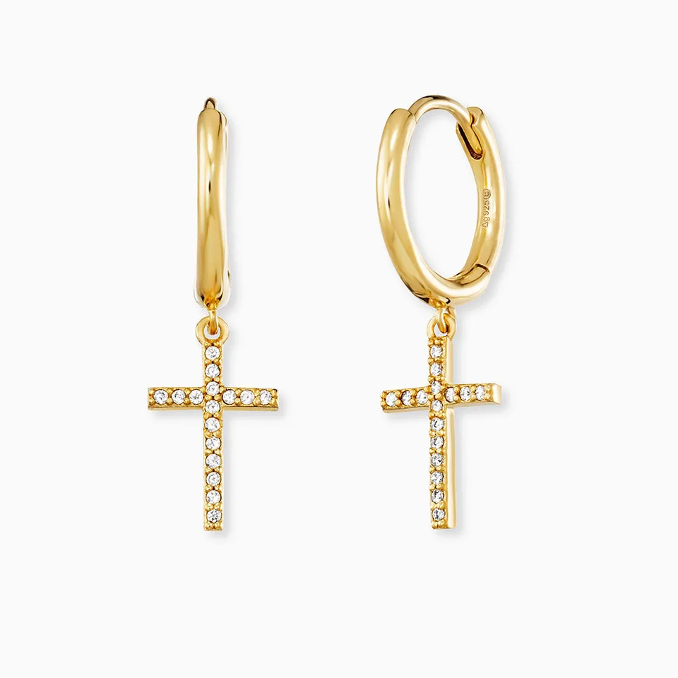 Engelsrufer Ohrringe orecchini cerchio croce oro zirconia