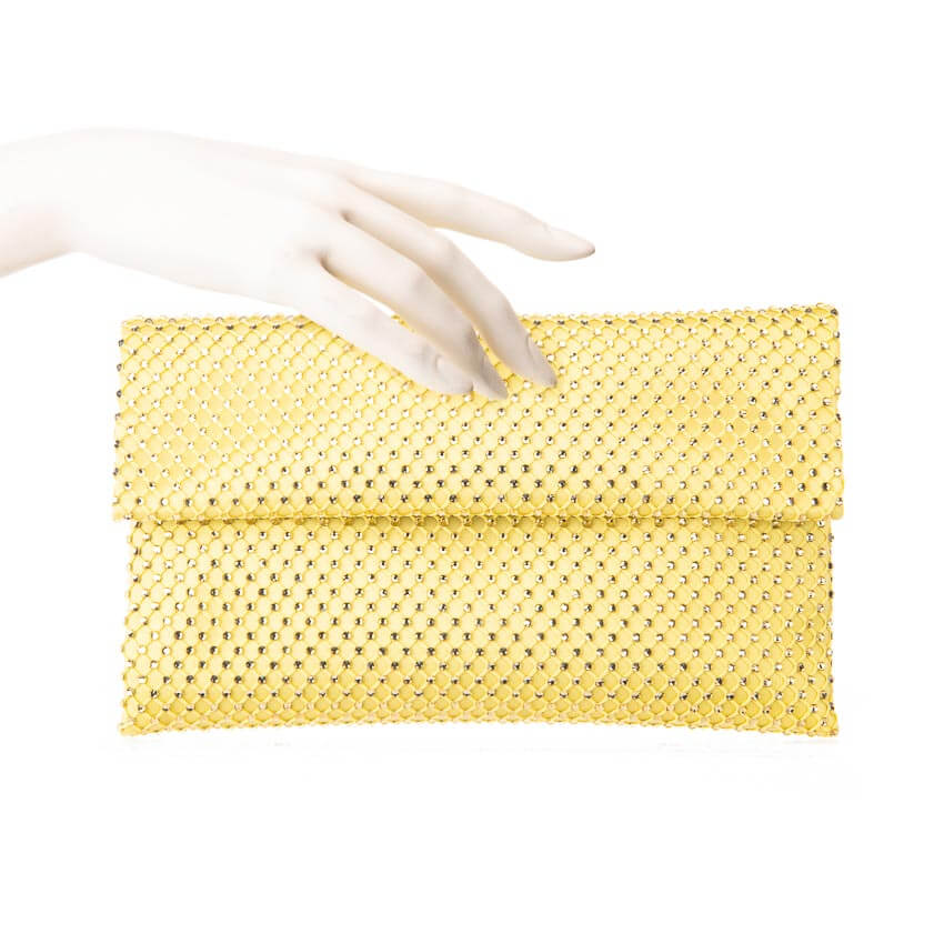 Chic Ad Hoc Borse Pochette Tessuto Lime Microcristalli