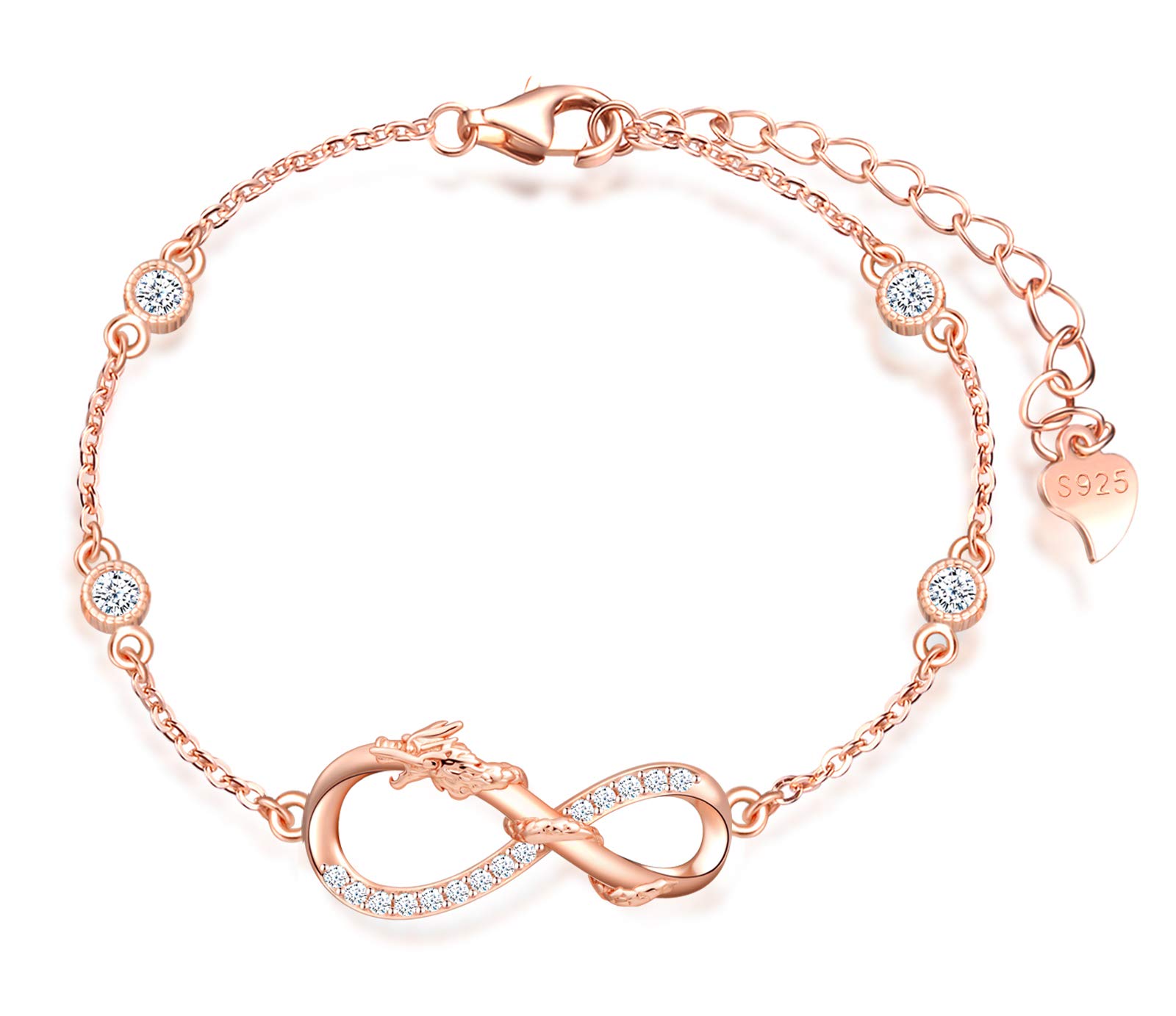 INFINIONLY Fashion Bracelets bracciale argento drago diamante
