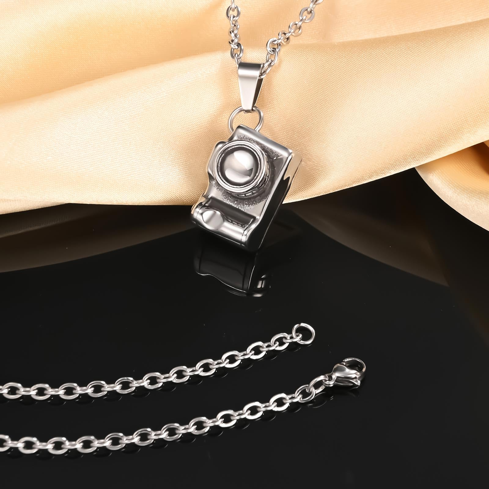 Infinionly collana macchina fotografica acciaio vintage