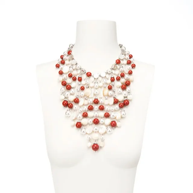 Chic Ad Hoc Collane Cascata Collana Madreperla Corallo