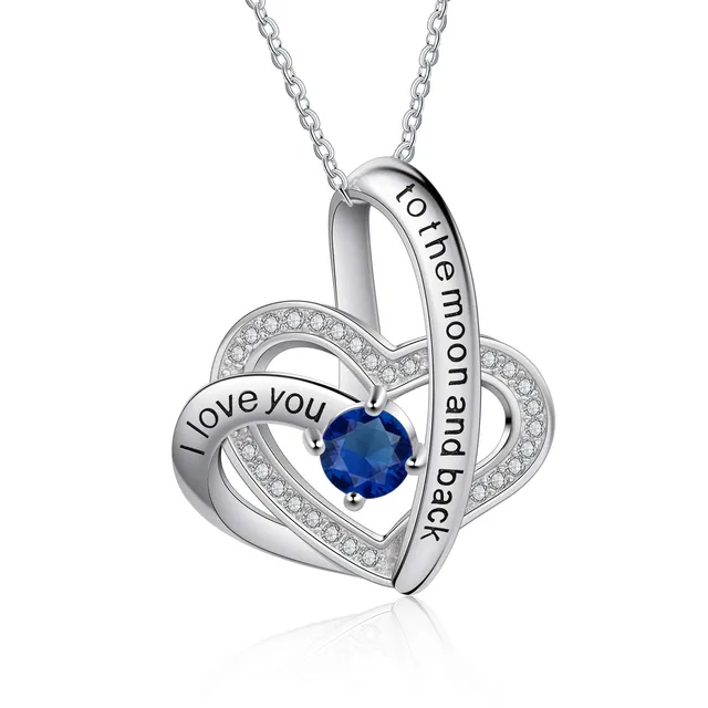 Jessemade Gioielli collana cuore argento 925 birthstone regolabile