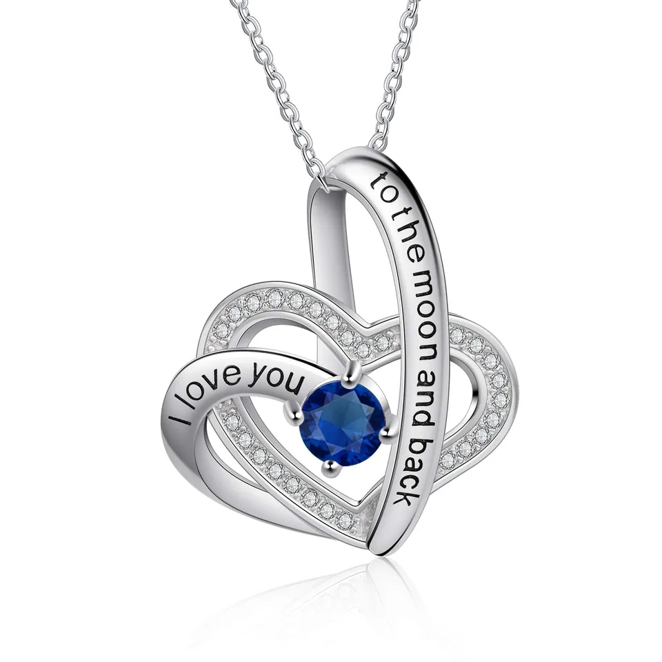 Jessemade Gioielli collana cuore argento 925 birthstone regolabile