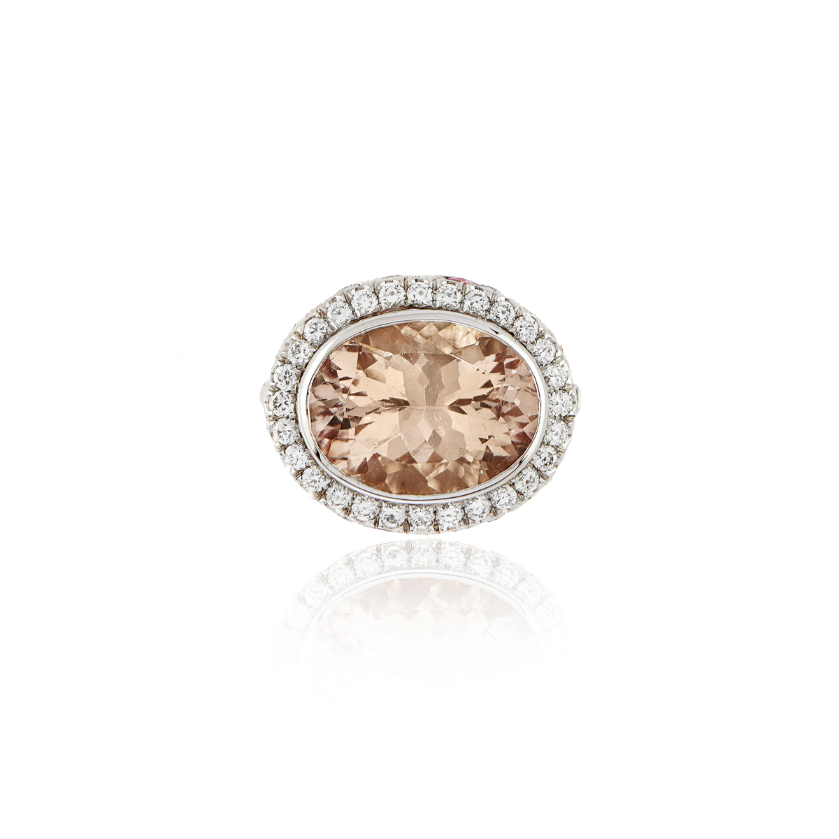Le Sibille Powder Anello oro bianco morganite diamanti