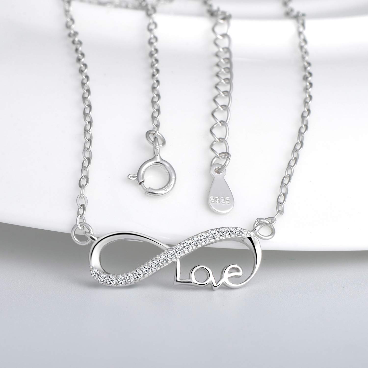 Infinionly Fashion parure collana bracciale love silver 925