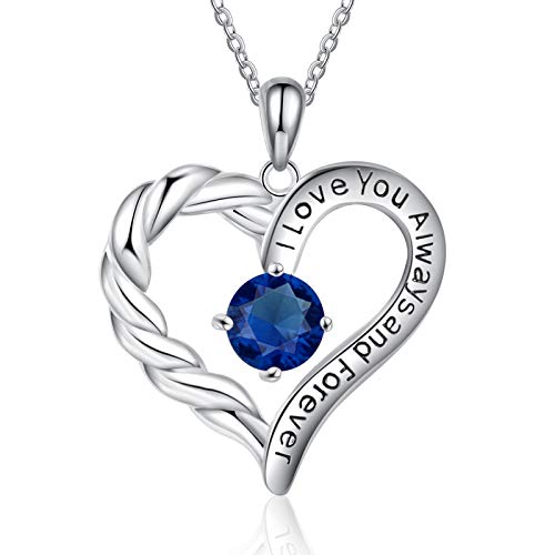Jessemade Gioielli Collana Cuore Argento Birthstone Mamma