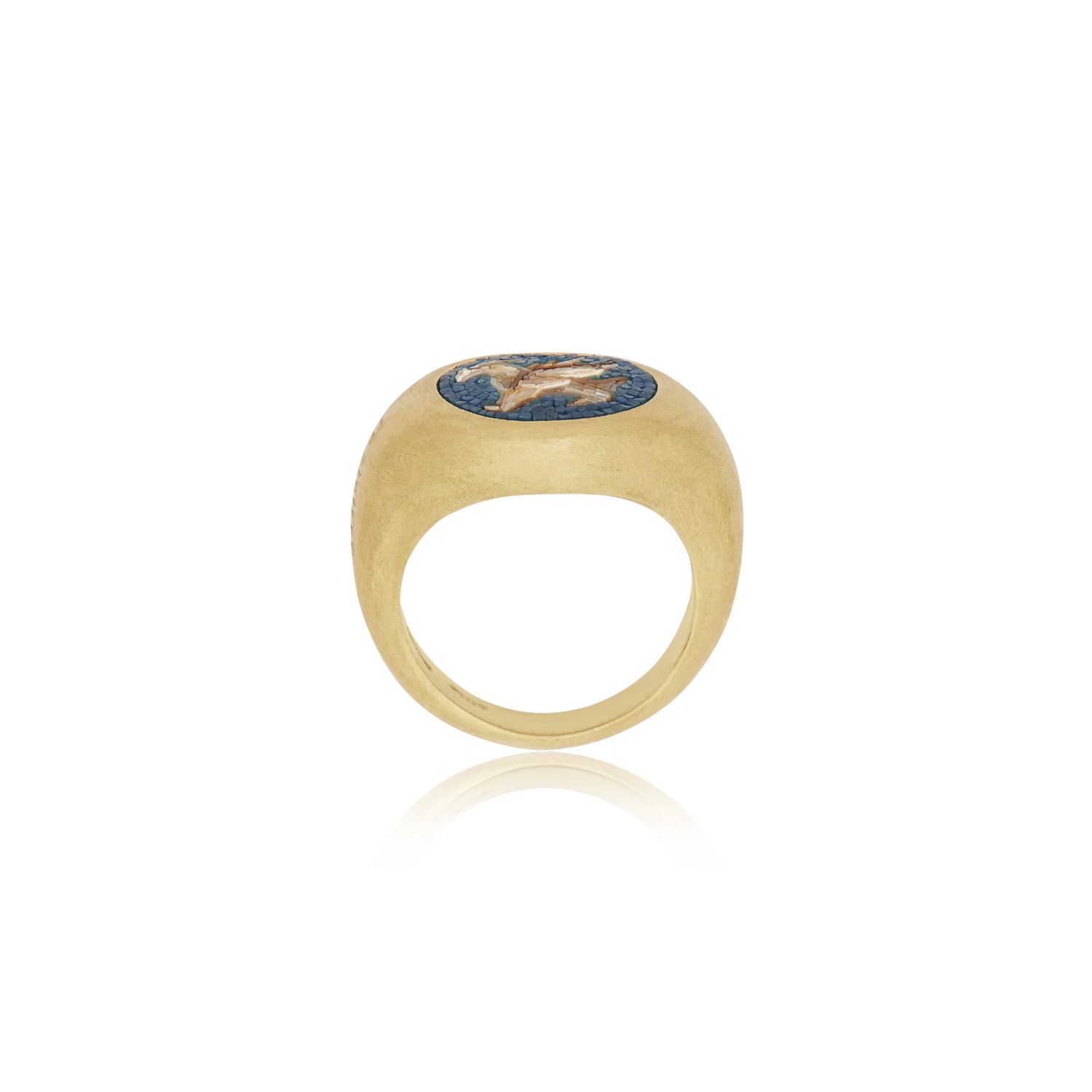 Le Sibille Grifone Ring anello oro 18kt mosaico romano
