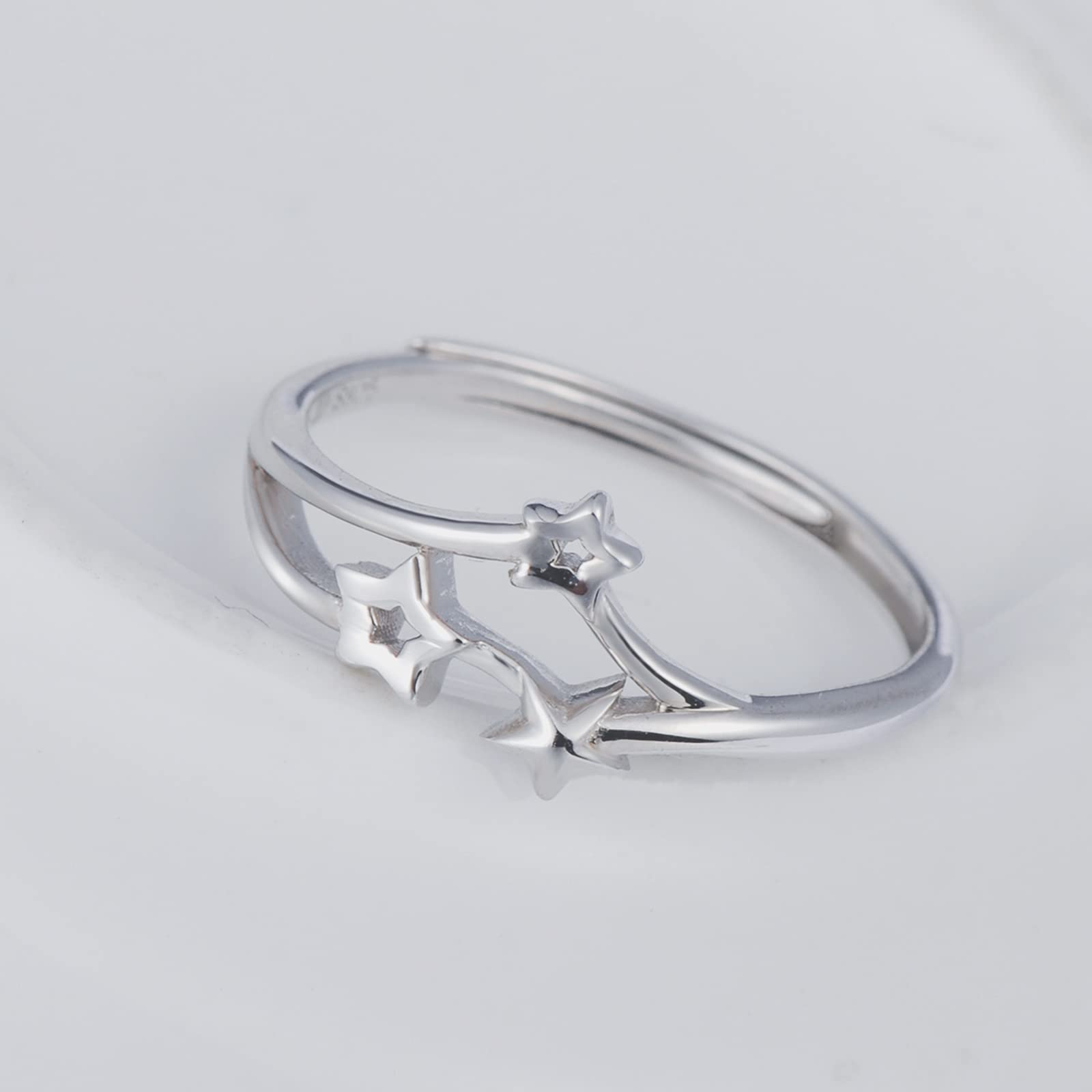 INFINIONLY Fashion Rings anello stella argento regolabile