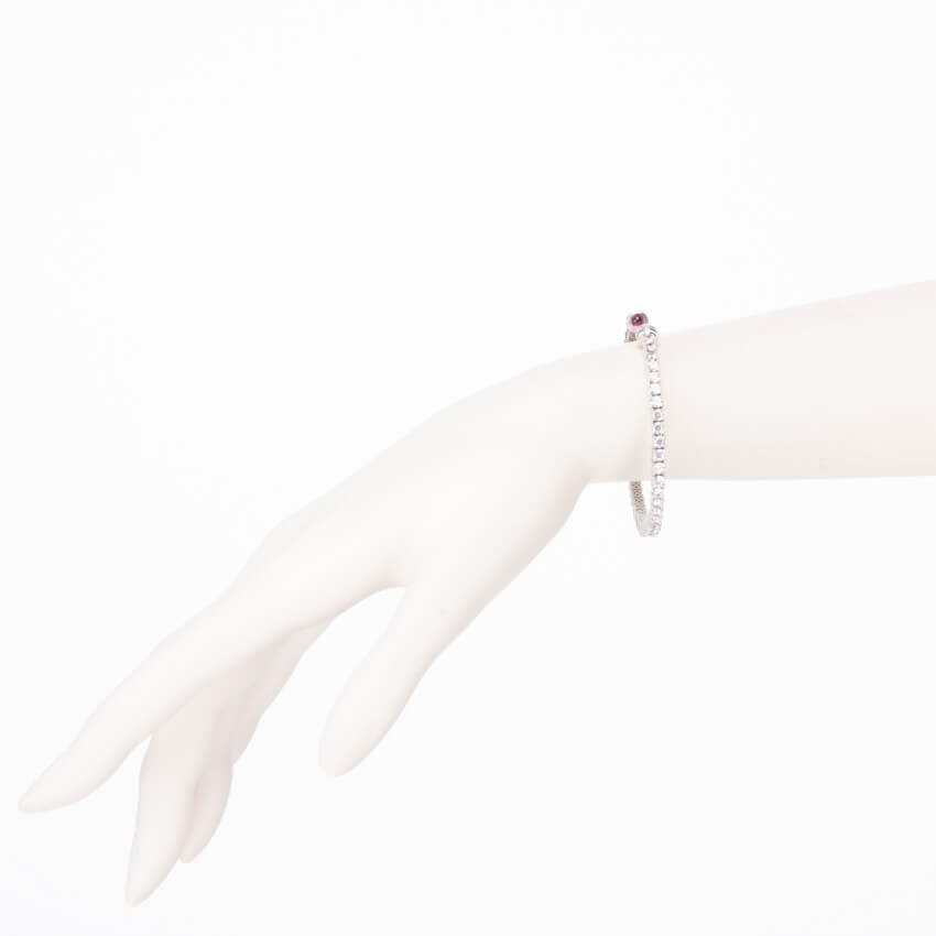 Chic Ad Hoc Bracciale tennis semirigido zirconi rubino