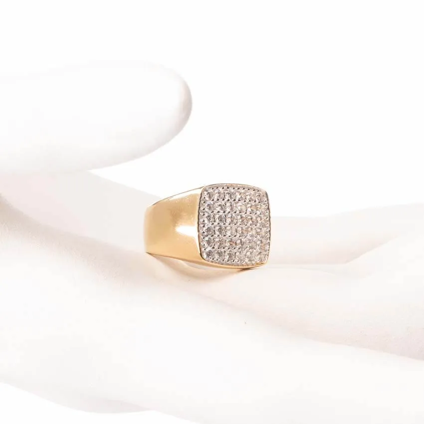 Chic Ad Hoc Anello Mignolo Placcato Oro Pavè Zirconi