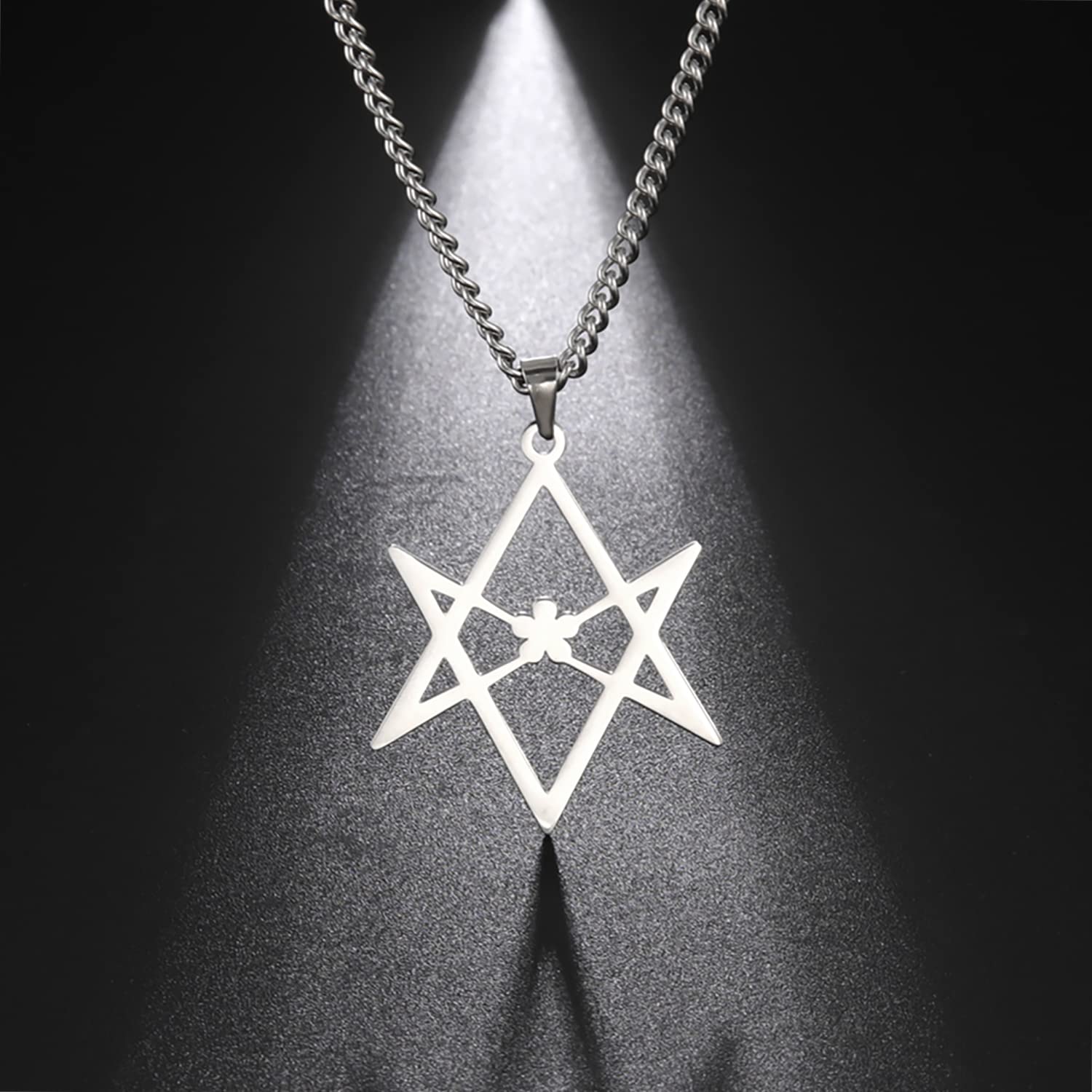 Eueavan Necklaces collana esagramma fiore Argento1