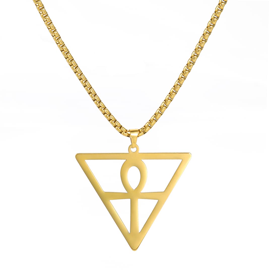 EUEAVAN Necklaces collana Ankh croce argento acciaio
