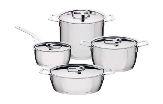 Alessi AJM100S9 set pentole acciaio 9 pezzi lucido