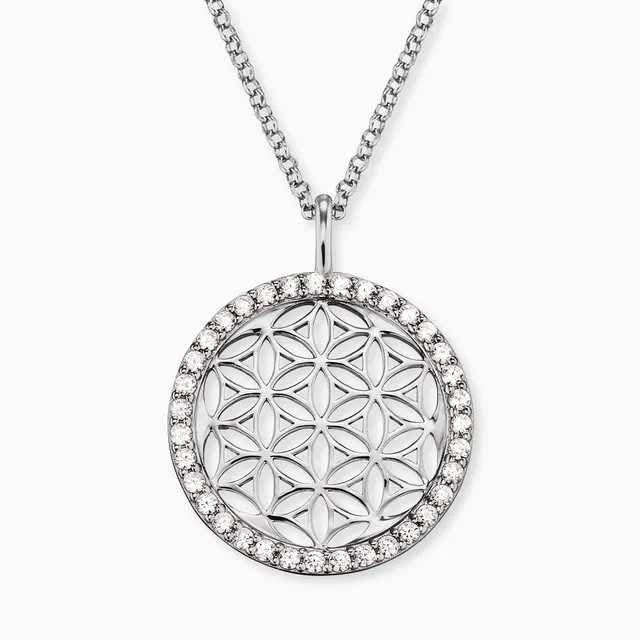 Engelsrufer Collana Fiore Vita Argento 925 Zirconi