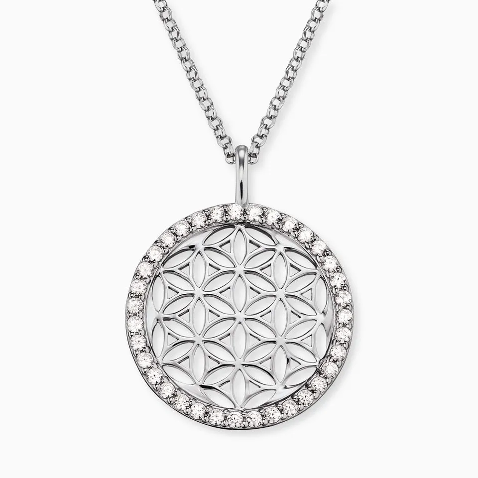 Engelsrufer Collana Fiore Vita Argento 925 Zirconi