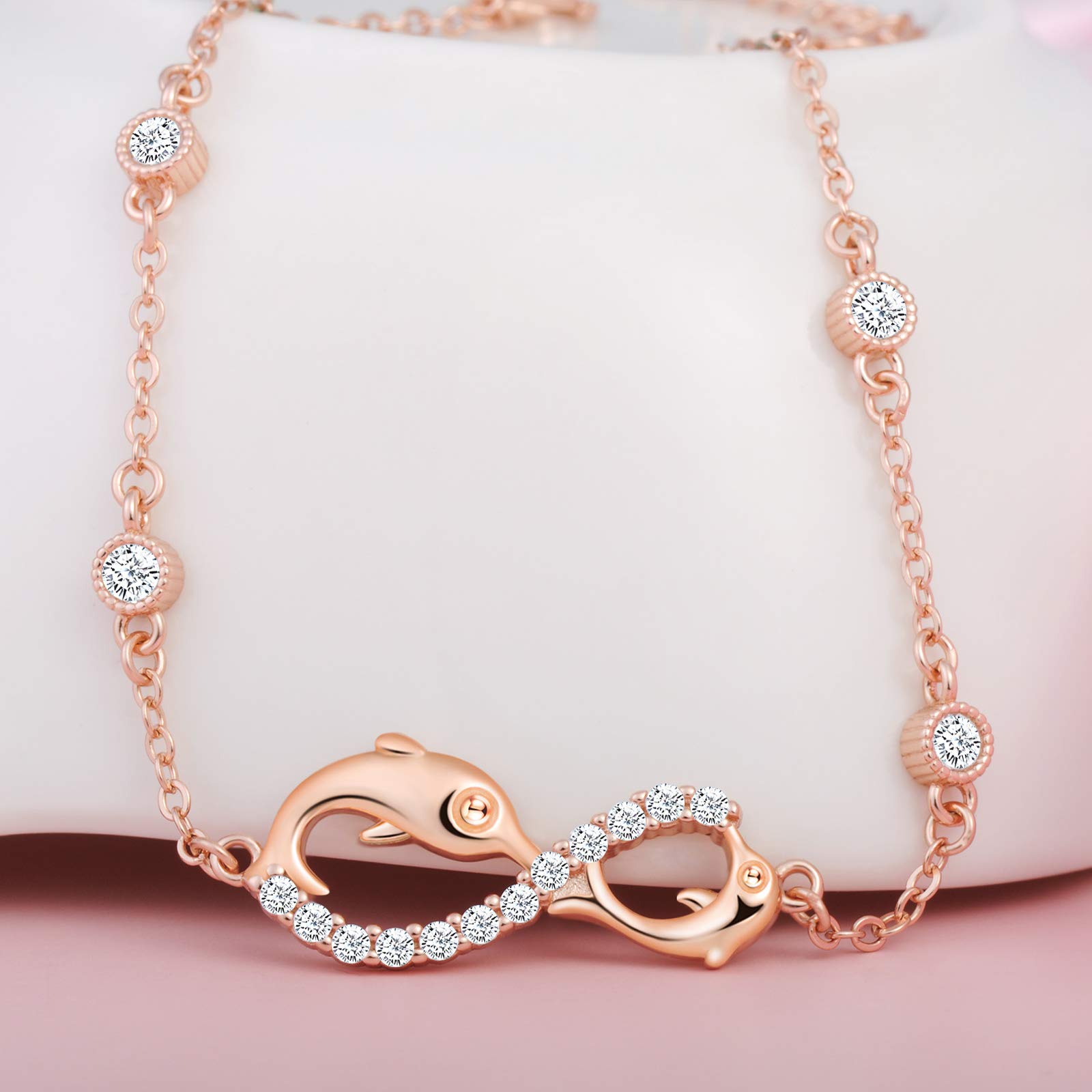 INFINIONLY Fashion Bracelets bracciale delfino argento B-diamante