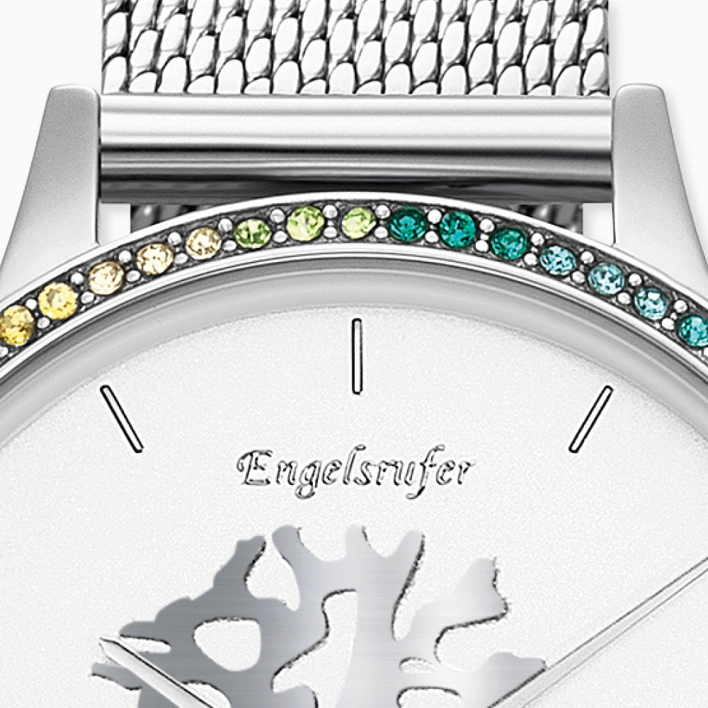 Engelsrufer Lebensbaum orologio acciaio zirconi multicolor