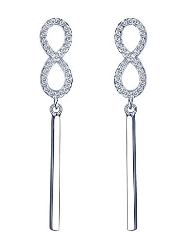 INFINIONLY Infinito orecchini argento 925 zirconi perno