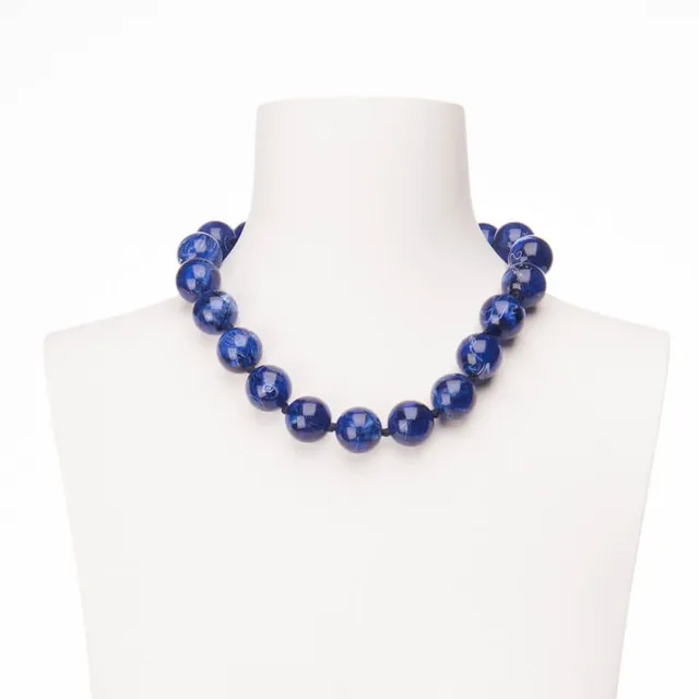 Chic Ad Hoc Collane Girocollo blu collana donna argento leggera