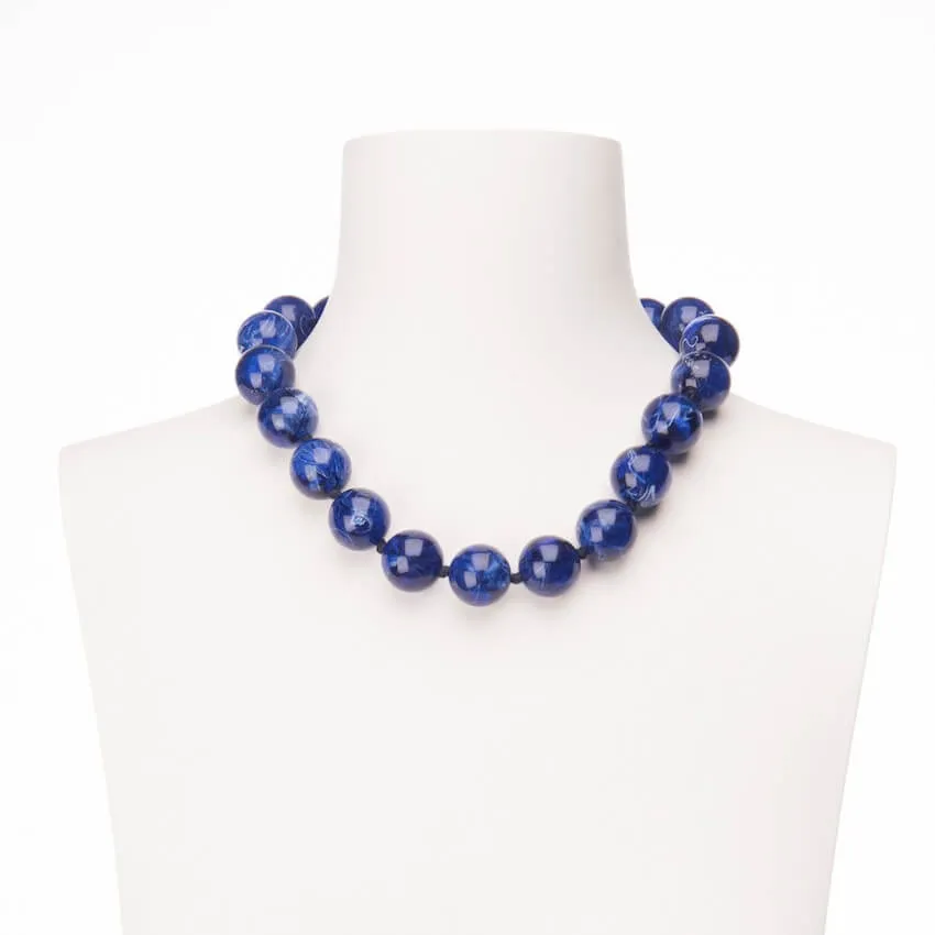 Chic Ad Hoc Collane Girocollo blu collana donna argento leggera
