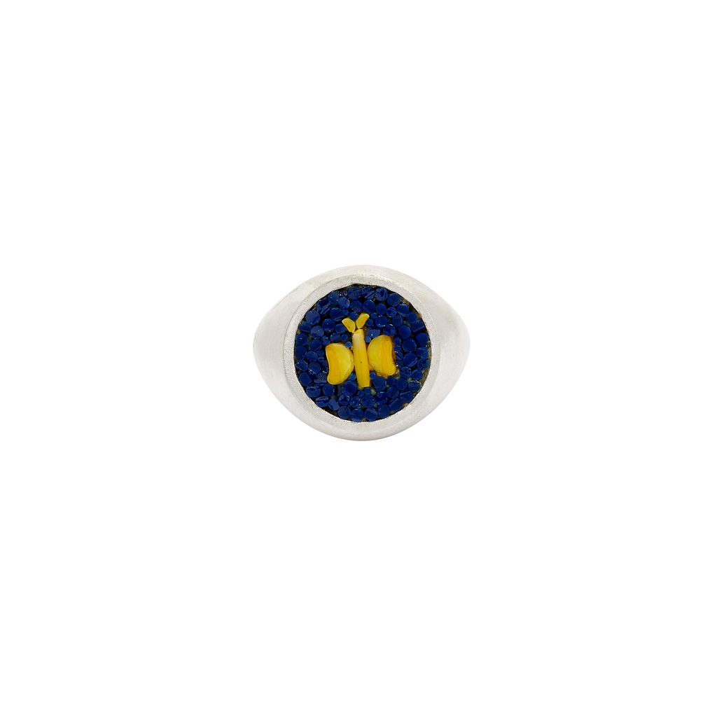 Le Sibille Farfalla Anello Argento 925 Mosaico Regolabile