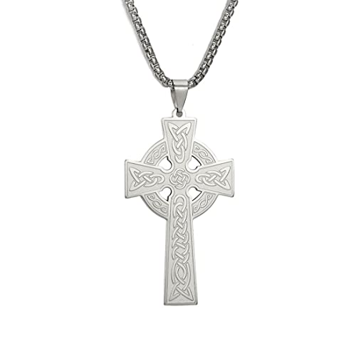 Eueavan Croce Celtica Collana Argento Ciondolo Religioso