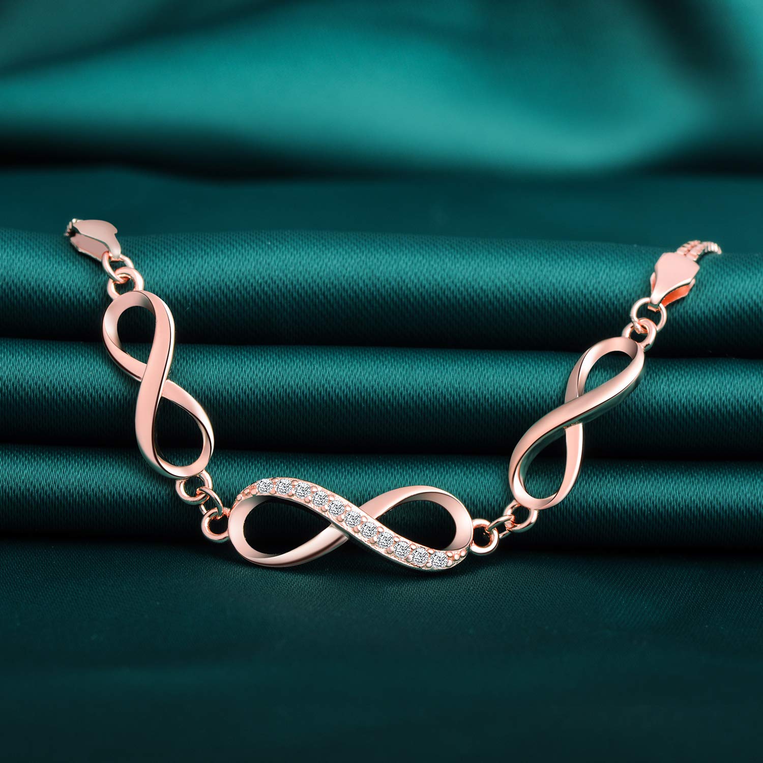 Infinionly Fashion Bracelets bracciale infinito argento rosa